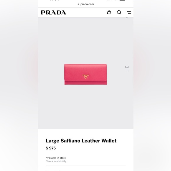 PRADA Large Saffiano Leather Wallet - Picture 2 of 8